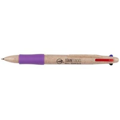 WHEAT QUAD 4 COLOUR BALL PEN E151404