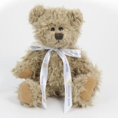 25cm Windsor Bear with Printed Bow E1512809
