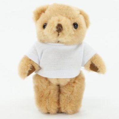 13cm Jointed Honey Bear with a White T-shirt E1512805