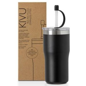 Kivu Recycled, Stainless Steel Cup with Straw E154106